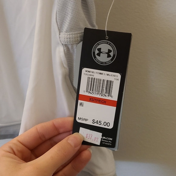 Under Armour XS Heat Gear White & Gray Tank - Picture 3 of 7